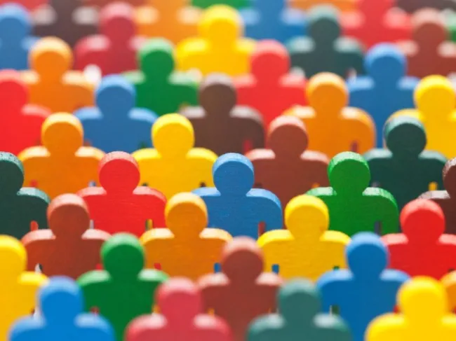 colorful painted group of people figures